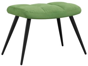 Cadeira de descanso com banco veludo verde-claro