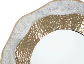 ESPELHO DE PAREDE SHAI LIGHT Ø 54,5X4,5 CM DOURADO E CREME