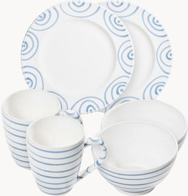 Conjunto de pequeno-almoço artesanal Blaugeflammt, 2 pessoas, conjunto de 6