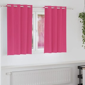 vidaXL Cortinas Blackout com Argolas 2 pcs Rosa Brilhante 140 x 140 cm