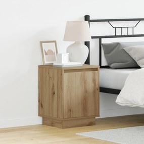 Camas de cabeceira com luzes LED 2 pcs Carvalho Artisan 39x34,5x50 cm