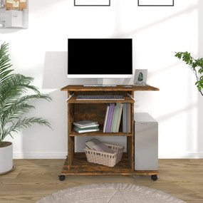 Mesa de computador 80x50x75cm derivados madeira carvalho fumado