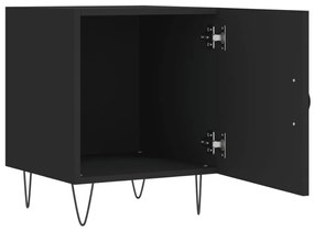 Mesa de cabeceira 2 pcs 40x40x50 cm derivados de madeira preto
