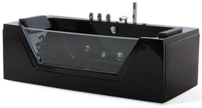 Banheira de hidromassagem em acrílico preto com LED 174 x 80 cm SAMANA Beliani