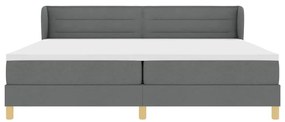 Cama Box Spring com Colchão Cinza Escuro 200x200 cm Tecido
