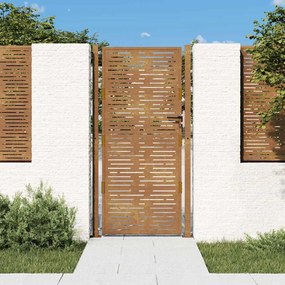 Portão de jardim 105x205 cm aço corten design quadrados