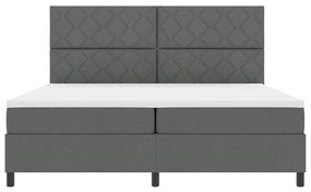 Cama Box com Colchão e LED em Cinza Escuro, 200x200 cm