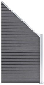 Painel vedação WPC 3 quadrados + 1 inclinado 619x186cm cinzento