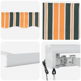 Toldo Retrátil Automático Verde e Amarelo 350x250 cm