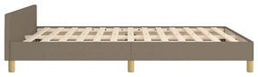 Cama sem colchão 140x200 cm tecido castanho-acinzentado