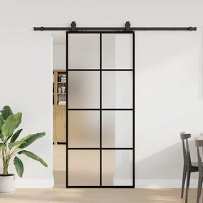 Porta deslizante c/ conj. ferragens 90x205cm vidro ESG preto