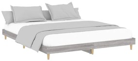 Estrutura de cama 140x200 cm derivados de madeira cinza sonoma