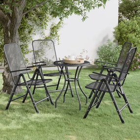 vidaXL Cadeiras jardim dobráveis 4 pcs malha metal expandido antracite