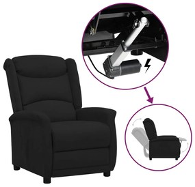 vidaXL Poltrona elevatória tecido de microfibra preto