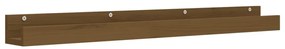 Prateleiras de parede 2pcs 110x12x9cm pinho maciço castanho-mel