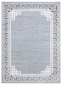 Tapete MEFE moderno  9096 Quadro, chave grega - Structural dois níveis de lã cinza cinzento