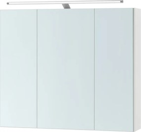Armário casa banho com espelho 15 x 70 x 60 cm (P x L x A), armário suspenso com prateleiras ajustáveis, iluminação branco