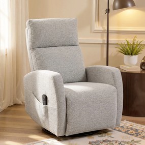 Poltrona Reclinável de Massagem, 163 x 73,5 x 86 cm, Massagem com Calor Lombar, Creme
