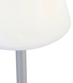 Candeeiro de mesa cinza com LED recarregável com dimmer touch - Renata Design