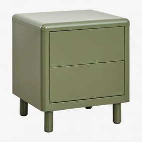Mesa De Cabeceira 45x40 Cm Em Aço Michigan Verde Azeitona Intenso - Sklum