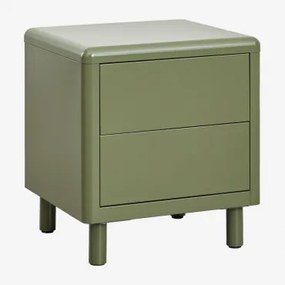 Mesa De Cabeceira Retangular 45x40 Cm Em Aço Michigan Verde Azeitona Intenso - Sklum