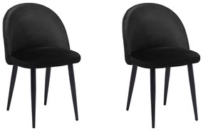 Conjunto de 2 cadeiras em veludo preto VISALIA Beliani