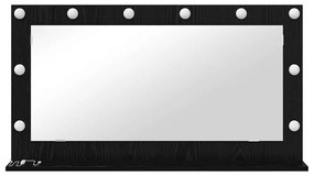 Espelho de Vanidade com Luzes LED Carvalho Preto 100x55x18 cm