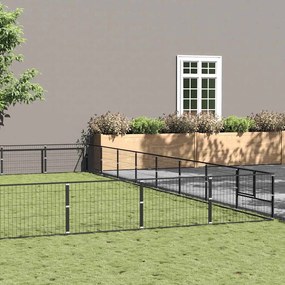 vidaXL Canil para cães 80 m² aço preto