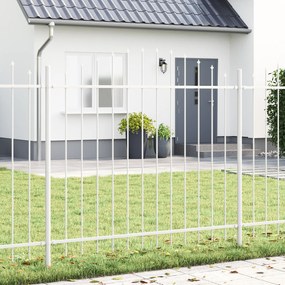 Cerca de Jardim vidaXL com Topo em Arco Branco 5,1x1,25 m de Aço