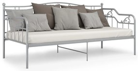Sofá-cama 90x200 cm metal cinzento