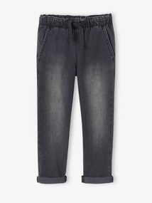 Jeans largos, fáceis de vestir, para menino ganga cinzenta