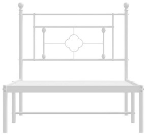 Estrutura de cama com cabeceira 100x190 cm metal branco