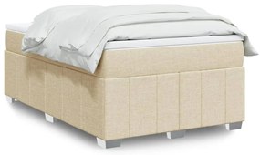 Cama boxspring com colchão 120x190 cm tecido cor creme