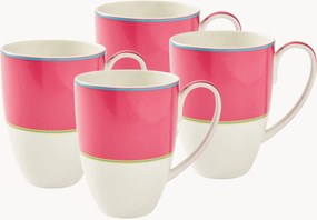 Canecas em porcelana fina Calypso Pink, conjunto de 4