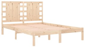 Estrutura de cama casal 135x190 cm madeira maciça