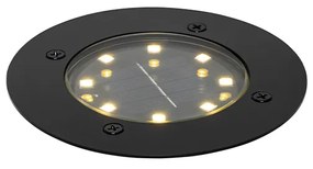 Foco de chão moderno preto com LED IP65 solar - Terry Moderno