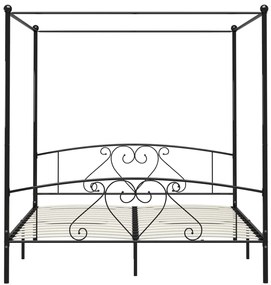 Estrutura de cama com dossel 200x200 cm metal preto