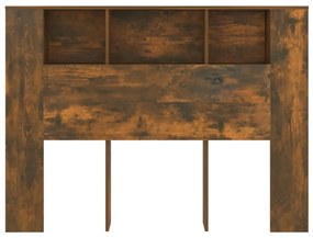 Armário de cabeceira 140x18,5x104,5 cm cor carvalho fumado