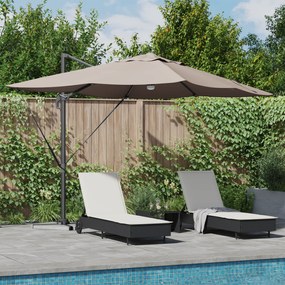 Guarda-sóis Cantilever - Taupe Taupe Tecido Grande