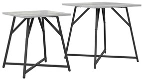 Conjunto de Mesas de Apoio 2 pcs Cinzento Sonoma em Madeira e Metal