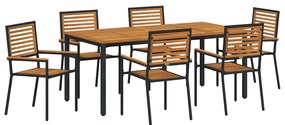 Conjunto de Jantar de Jardim de 7 Peças vidaXL em Rattan Sintético Pre