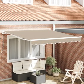 vidaXL Toldo Retrátil Manual Bege 350x250 cm