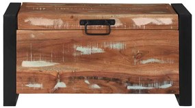 Baú de Armazenamento 60x30x30cm em Madeira Recuperada e Metal