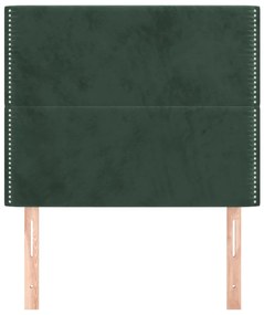Cabeceira de cama 2 pcs veludo 80x5x78/88 cm verde-escuro