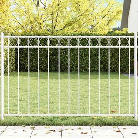 vidaXL Cerca para Jardim Branco Aço