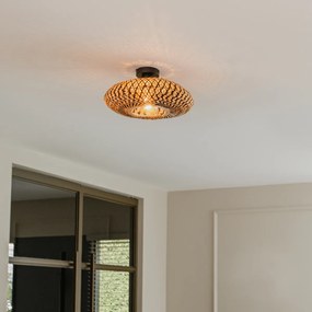 Candeeiro de teto oriental preto em bambu 40 cm - Ostrava