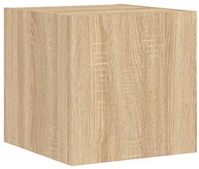 6pcs móveis parede p/ TV c/ LEDs deriv. madeira carvalho sonoma