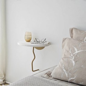 Prateleira de Parede Leo – Ouro e Branco – 35x35 cm