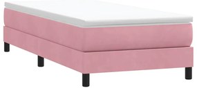 Box Cama de primavera sem Colchão Rosa 100x210 cm Veludo
