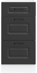 Armário de cozinha baixo Kalmar madeira artificial preto